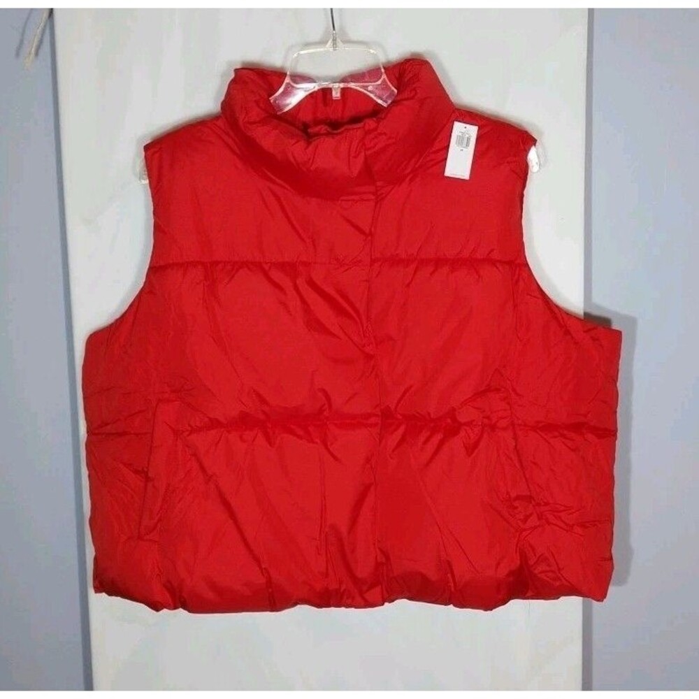 Old Navy Men’s 2X Puffer Vest Big Tall Red Lightweight Full Zip NWT